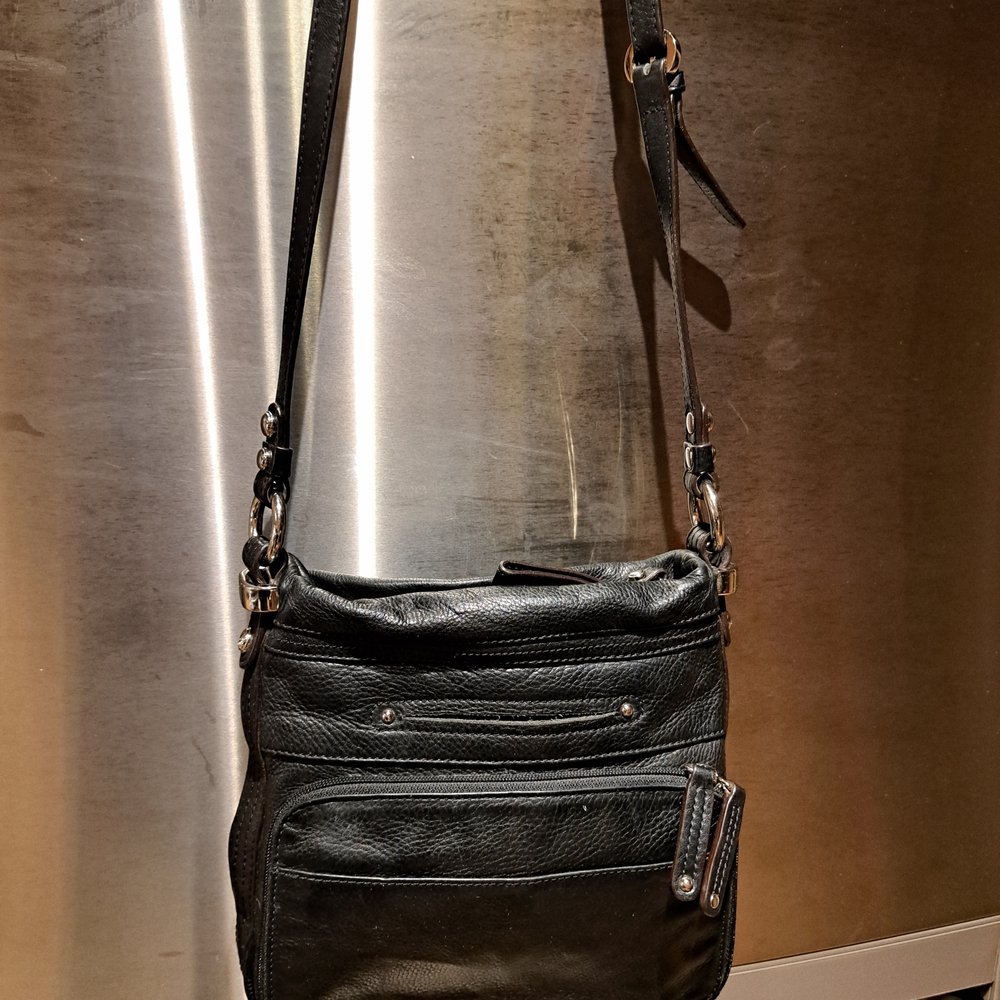 Black Leather Crossbody Bag
